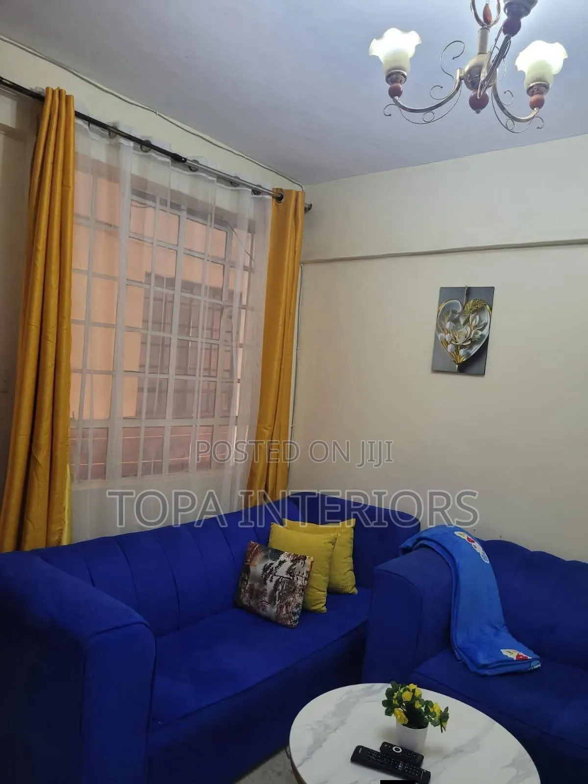 MUSTARD Yellow Curtains for Blue Seats
