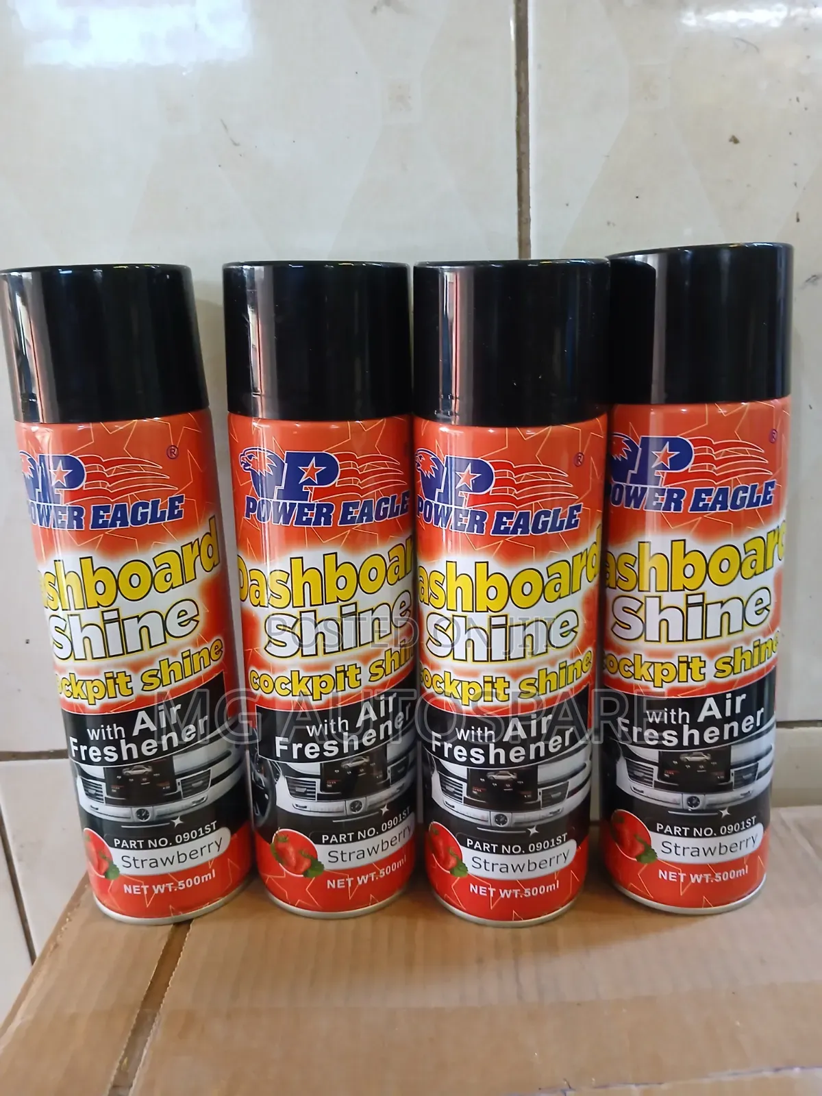 Power Eagle Dashboard Shine With Air Freshener – Strawberry (500ml)