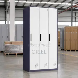 Office Cabinet : 3-Door Steel Straight Locker Cabinet