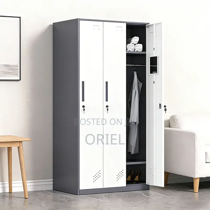Office Cabinet : 3-Door Steel Straight Locker Cabinet