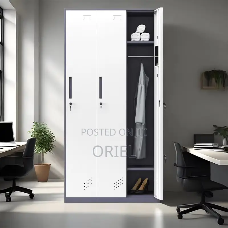 Office Cabinet : 3-Door Steel Straight Locker Cabinet