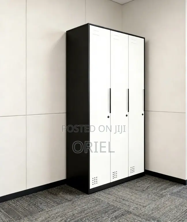 Office Cabinet : 3-Door Steel Straight Locker Cabinet