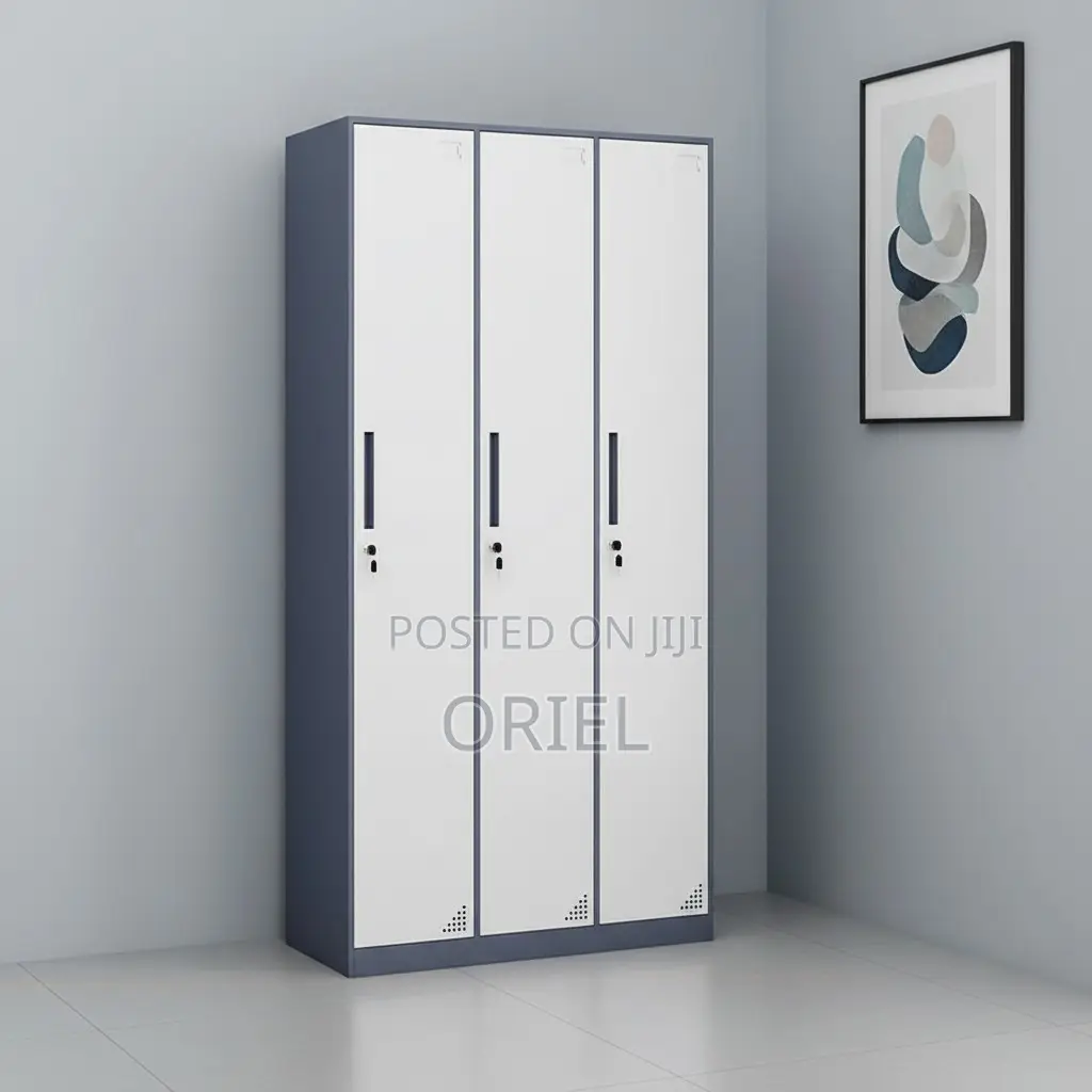 Office Cabinet : 3-Door Steel Straight Locker Cabinet