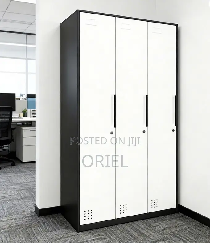 Office Cabinet : 3-Door Steel Straight Locker Cabinet