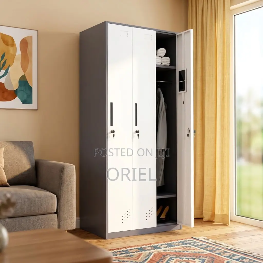 Office Cabinet : 3-Door Steel Straight Locker Cabinet