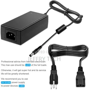 12V 5A Power Supply Adapter AC DC Converter 100V~240V to 12 Volt 5 Am