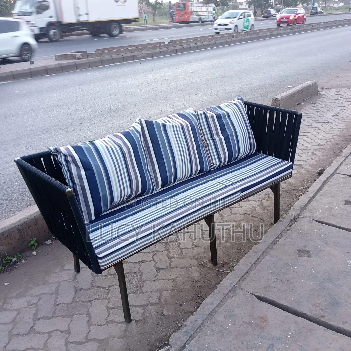 Metal Wooven Sofa