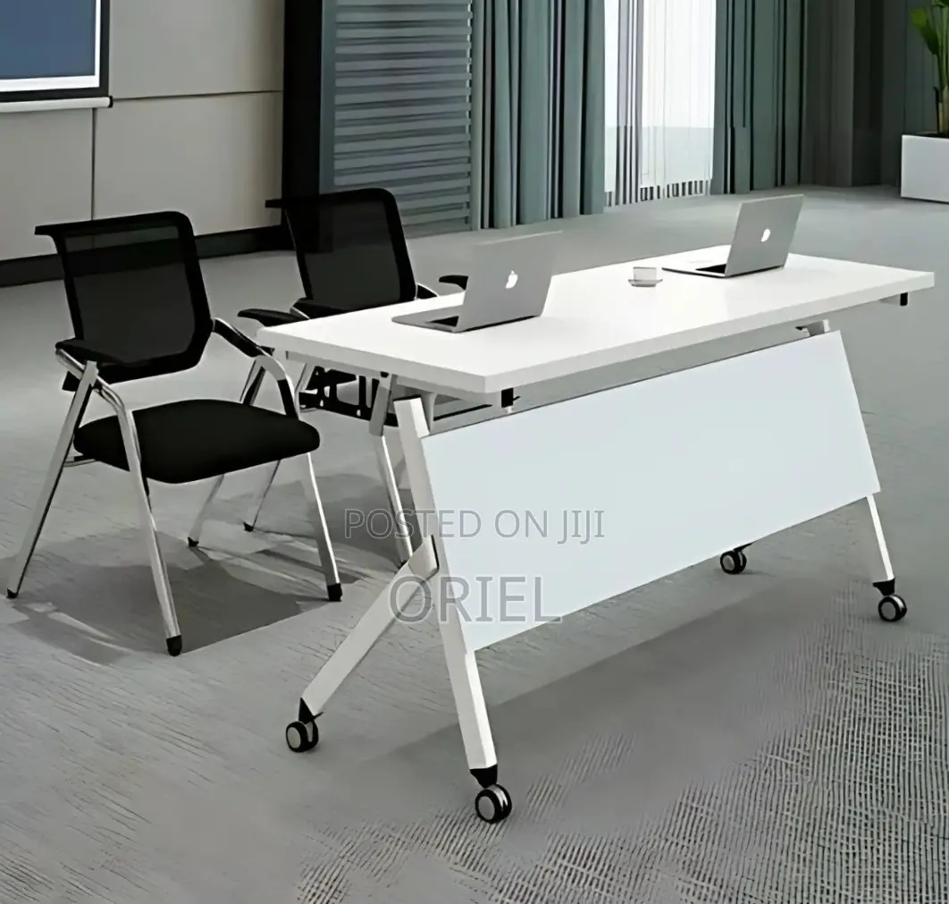 Office Chair : Foldable Training Table With Pedestals