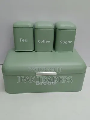Unique and Elegant Bread Storage Bin With 3pcs Canisters