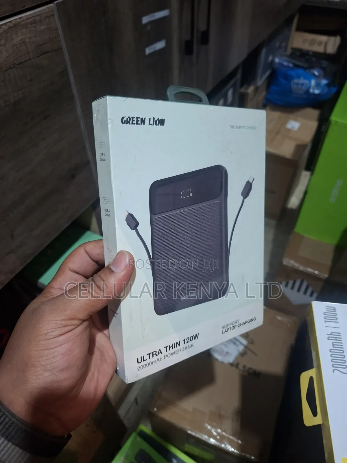 Green Lion Ultra Thin 120W 20000mAh Power Bank – Black