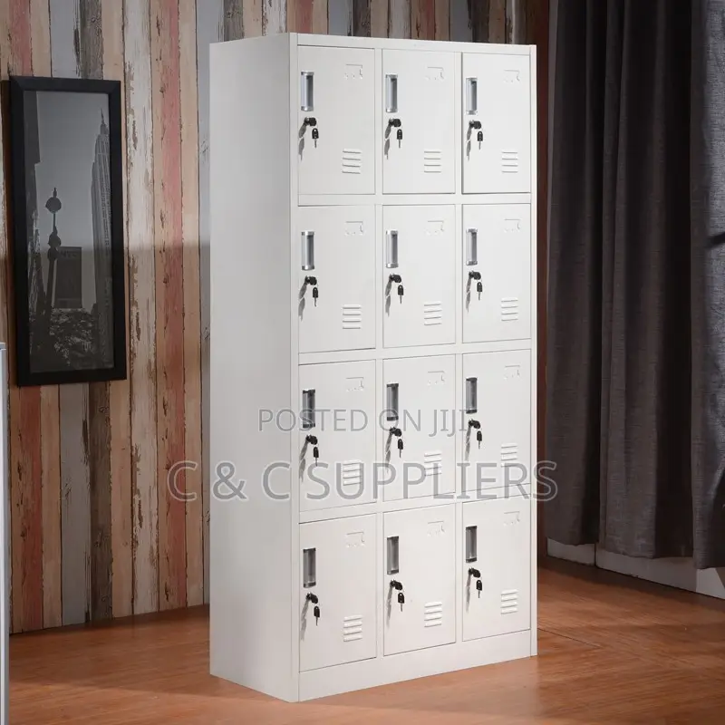 12 Locker White Metallic Cabinet