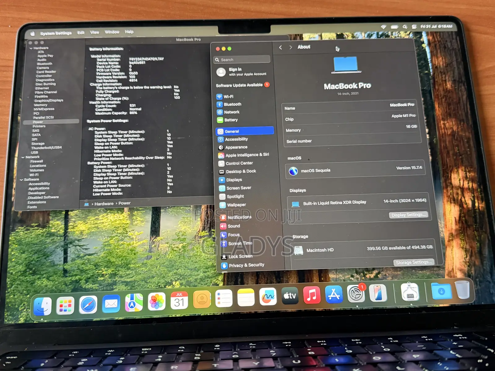 Laptop Apple MacBook Pro 2021 M1 16GB Apple M1 Pro SSD 512GB