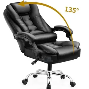 Office Chair : Adjustable High-Back Leather Executive Office Chair