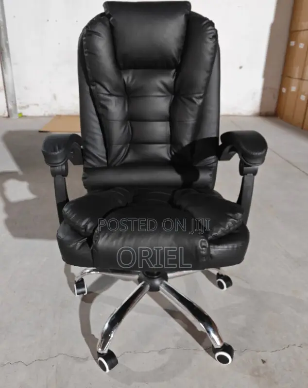 Office Chair : Adjustable High-Back Leather Executive Office Chair