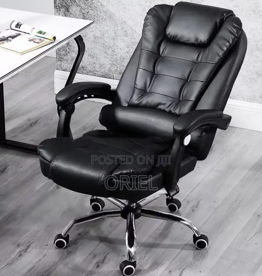 Office Chair : Adjustable High-Back Leather Executive Office Chair