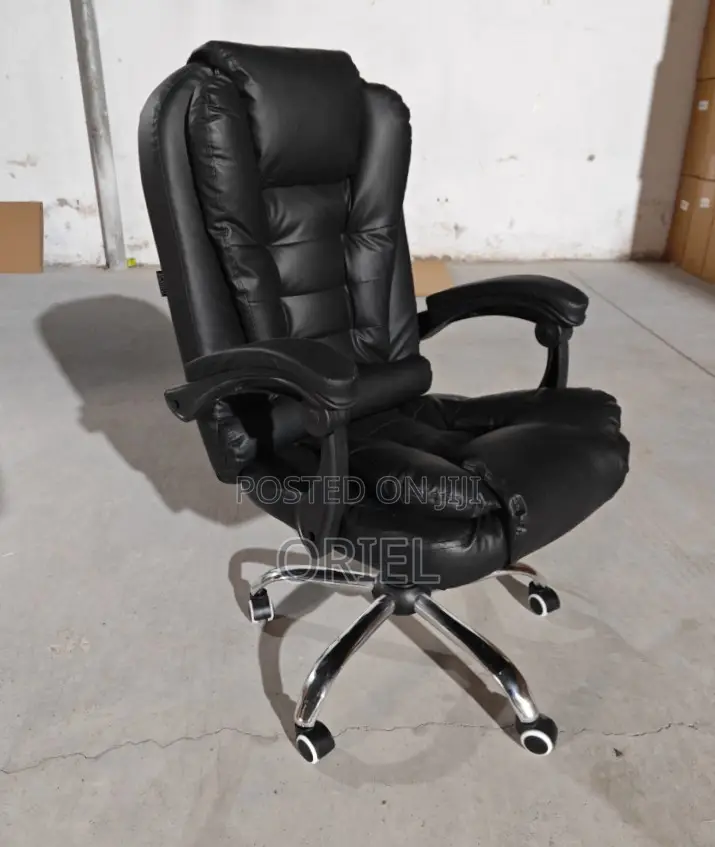 Office Chair : Adjustable High-Back Leather Executive Office Chair