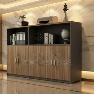 Office Cabinet; Two Lockable Doors Wooden Credenza