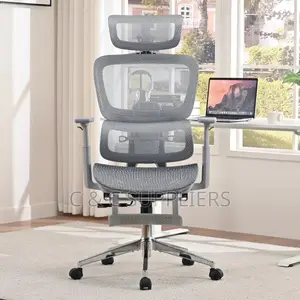 White High Back Study Chair With Footrest