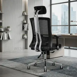 Office Chairs; Orthopedic Fabric Office Chair With Metallic Backrest