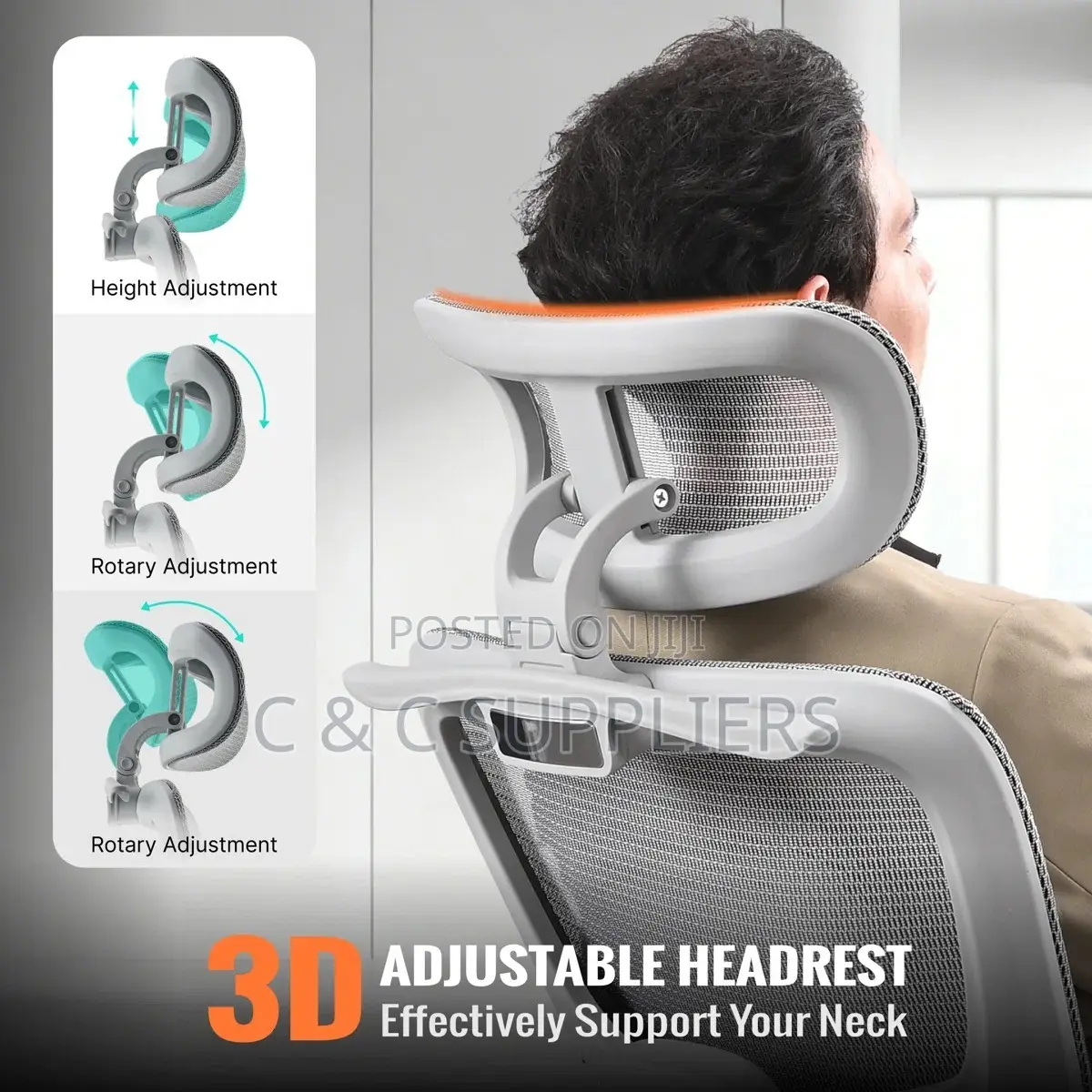 White High Back Study Chair With Footrest