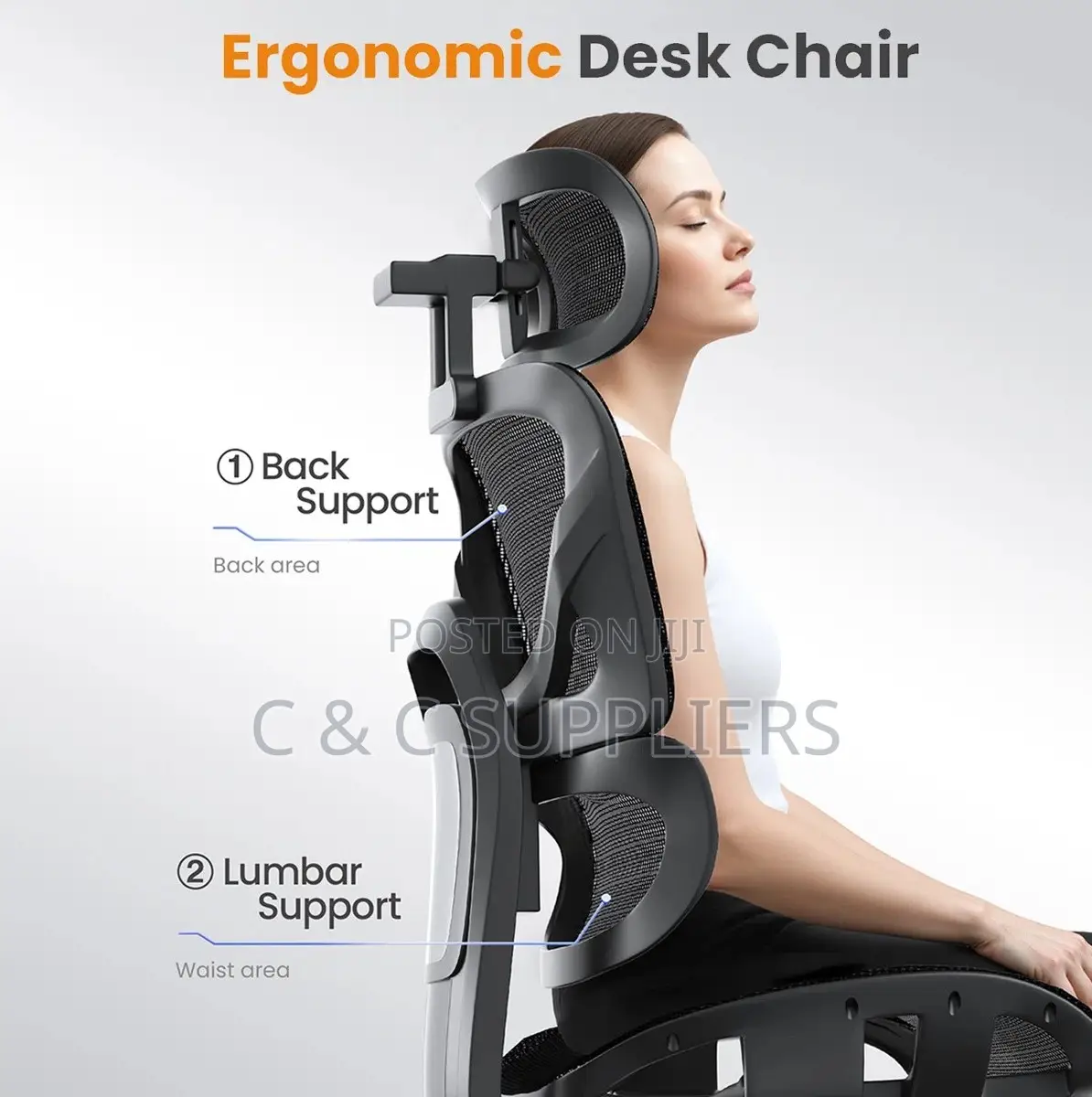 Office High Back Orthopedic Chair With Footrest