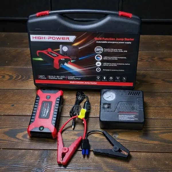 Compact Build 12V 99800mAh Emergency Car Jump Starter Air Compressor