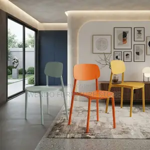 Home Chairs; Plastic Armless Colored Dining Chairs