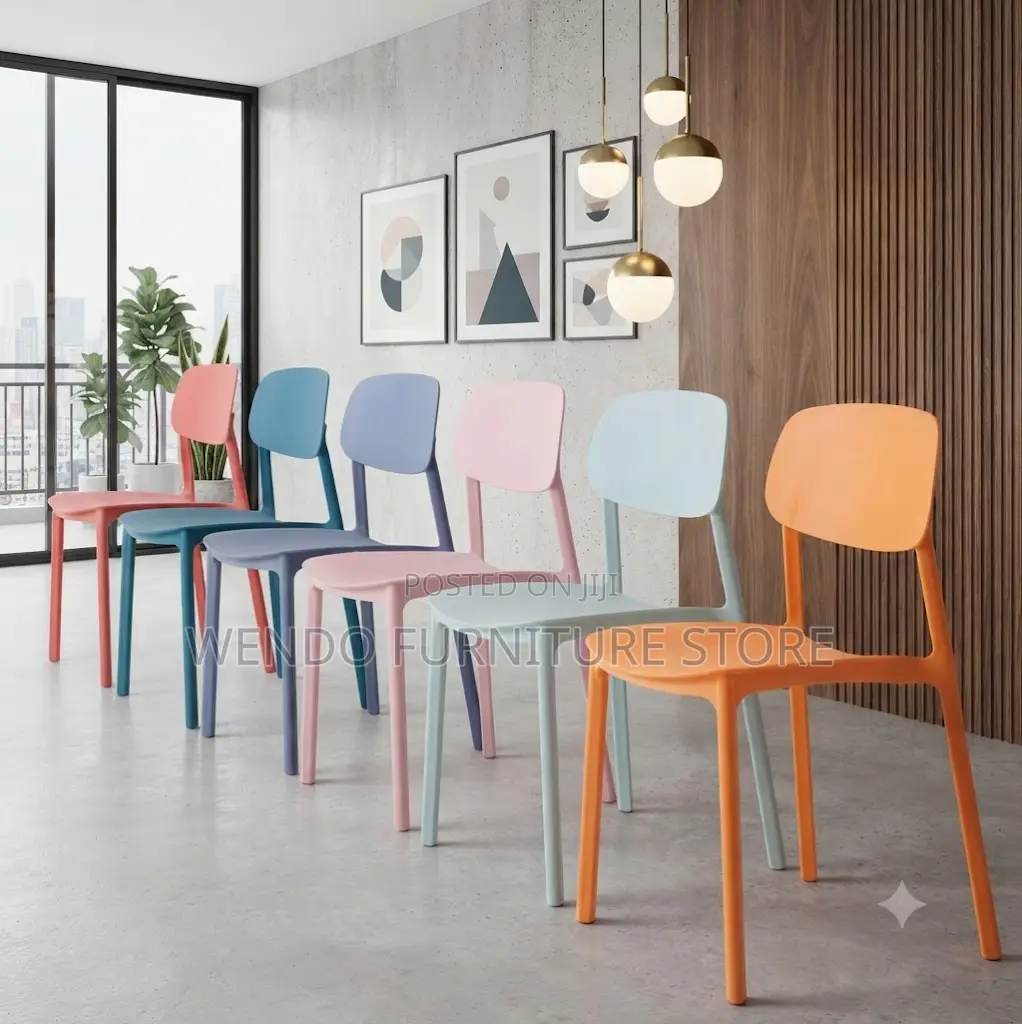 Home Chairs; Plastic Armless Colored Dining Chairs