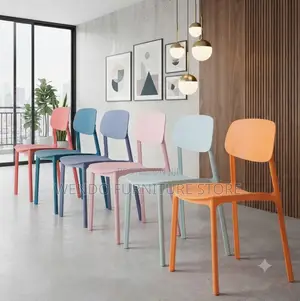 Home Chairs; Plastic Armless Colored Dining Chairs