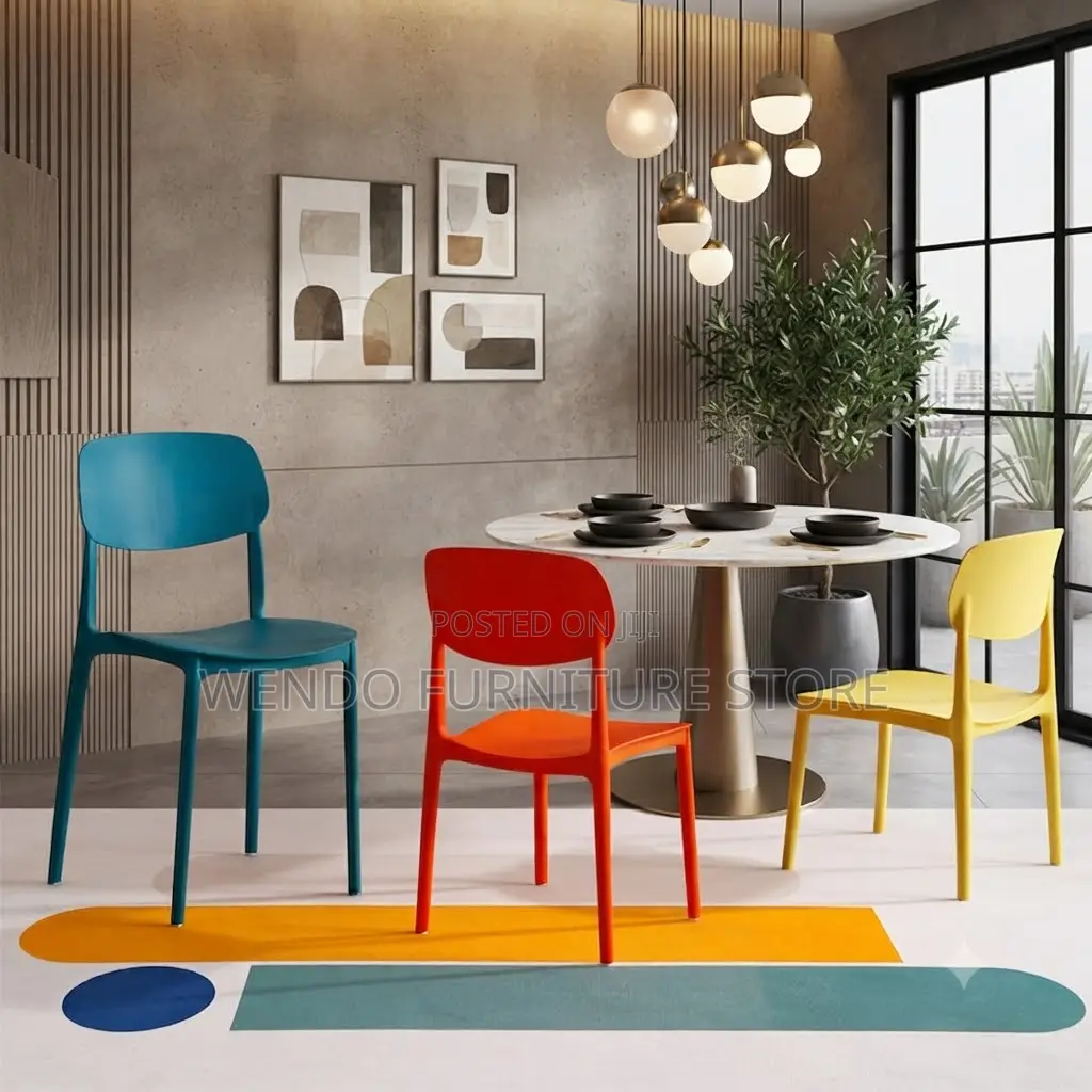 Home Chairs; Plastic Armless Colored Dining Chairs