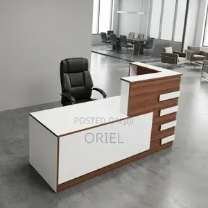 Reception Desk:1.8M Modern Customized Reception Desk With Storage Unit