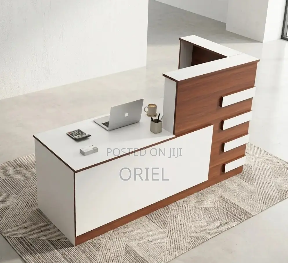 Reception Desk:1.8M Modern Customized Reception Desk With Storage Unit