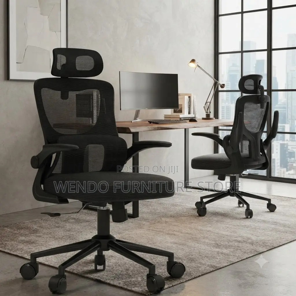 Office Chairs; Executive Orthopedic Flip Up Arm Chairs