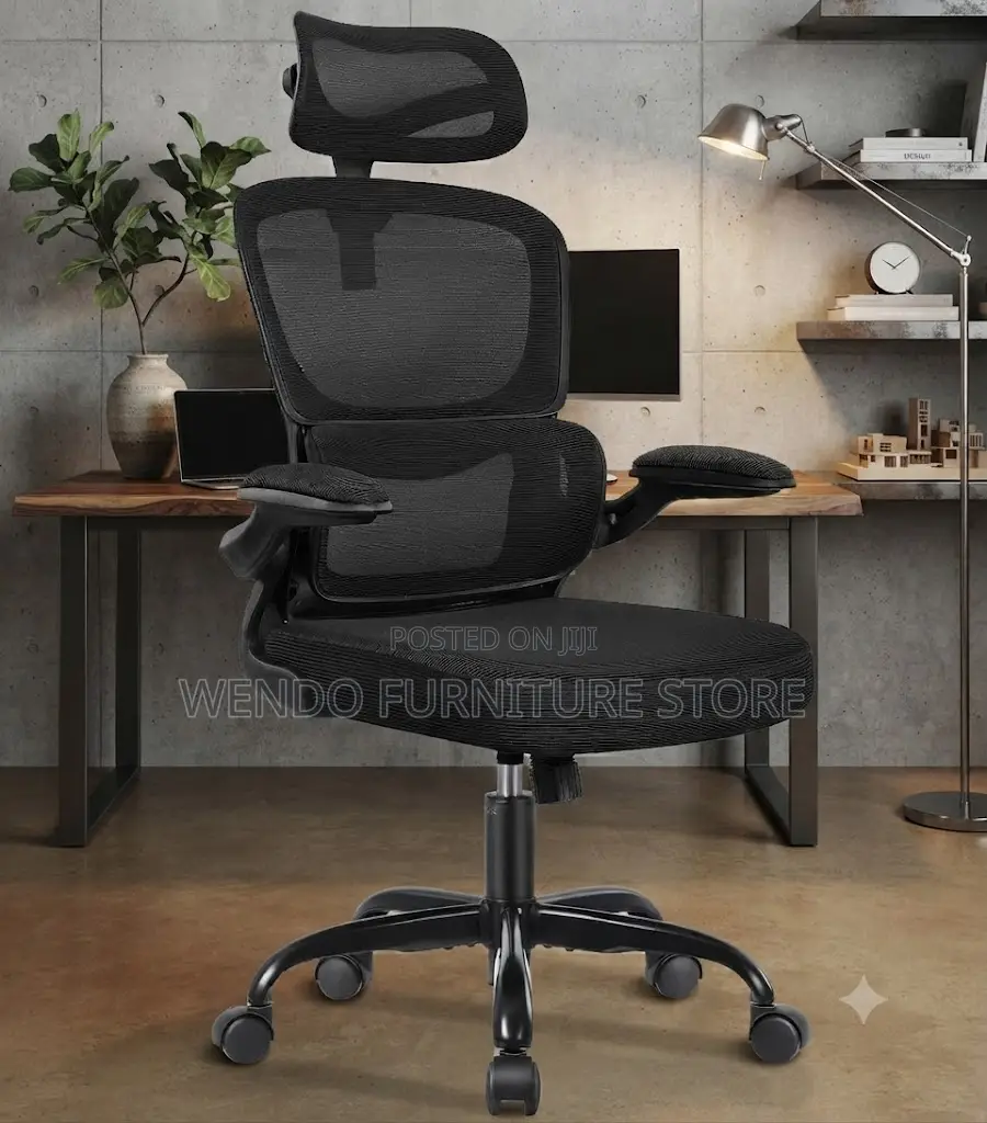 Office Chairs; Executive Orthopedic Flip Up Arm Chairs