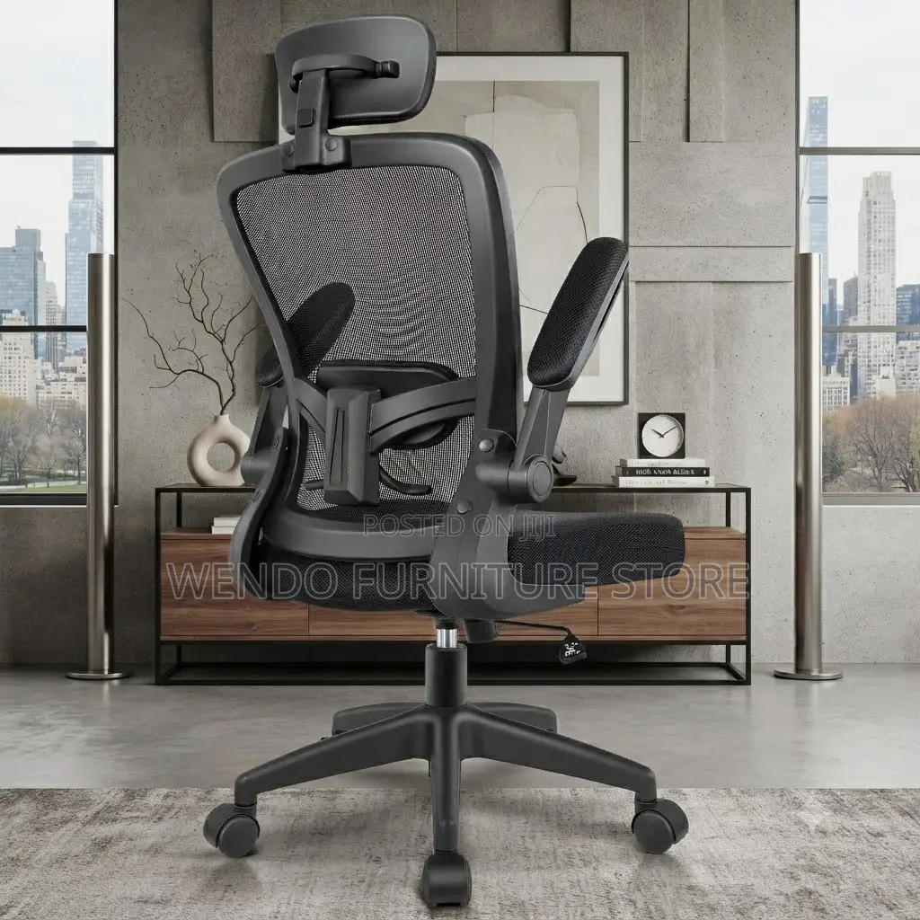 Office Chairs; Executive Orthopedic Flip Up Arm Chairs