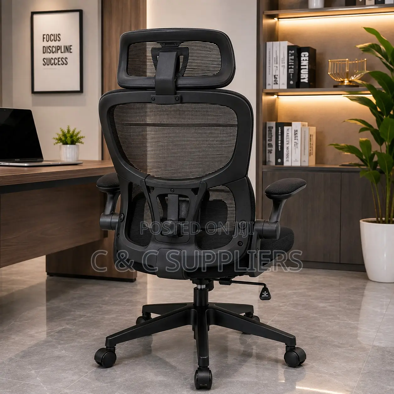 Ergonomics Study Desk Chair With Flip Arms