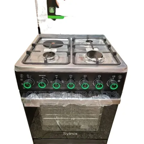 Standing Cooker Syinix 60 by 60 3+1 With Gas Sensor, Electric Oven
