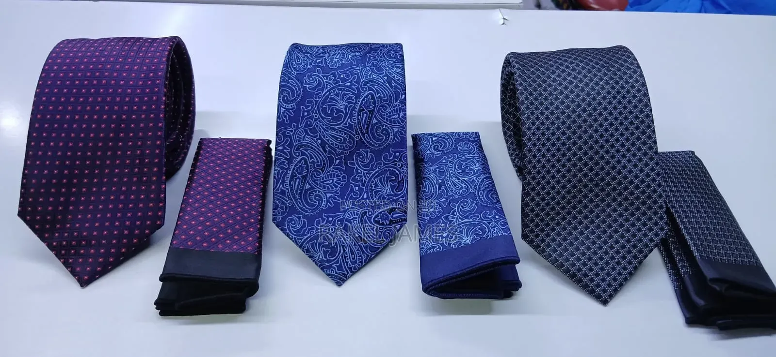 Gold Floral Tie With Pocket Square
