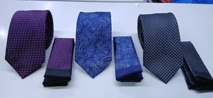 Gold Floral Tie With Pocket Square