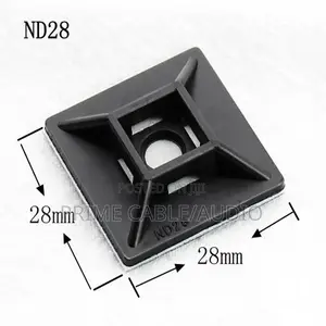 28x28mm Screw Mount Cable Tie Base | Cable Tie Saddle Mount (Black)