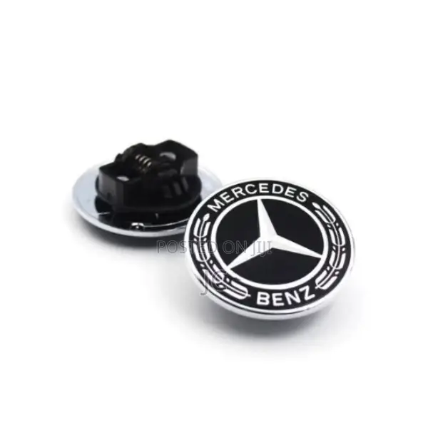 Mercedes-Benz Bonnet Emblem / Hood Badge – Black Silver (OEM Style)
