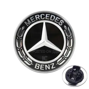 Mercedes-Benz Bonnet Emblem / Hood Badge – Black Silver (OEM Style)