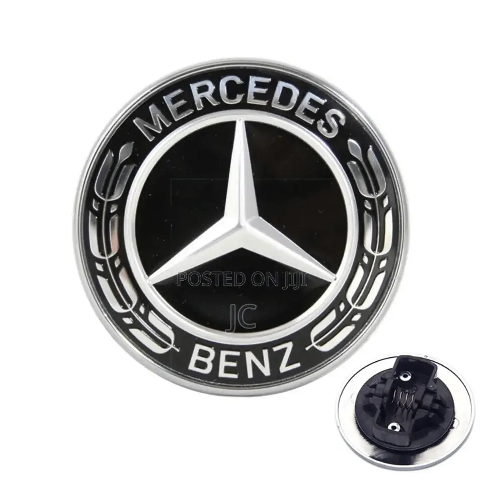 Mercedes-Benz Bonnet Emblem / Hood Badge – Black Silver (OEM Style)