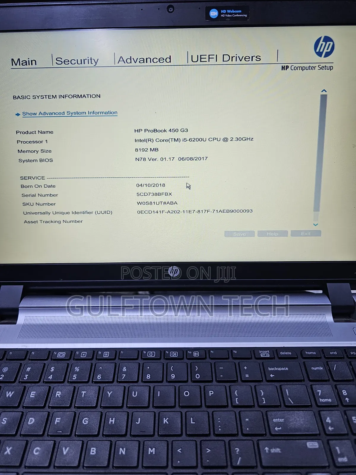 Laptop HP ProBook 450 G3 8GB Intel Core i5 SSD 128GB