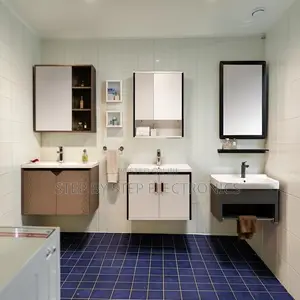 Luxury Bathroom Vanity Unit With Wall Mounted Mirror Cabinet