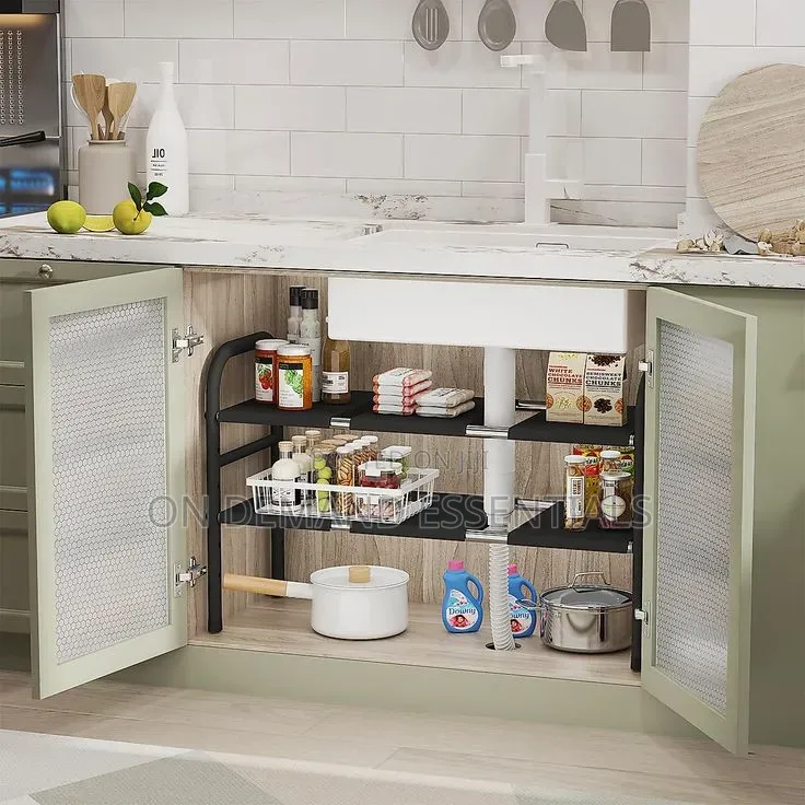 2 Layer Expandable Under the Sink Storage Rack