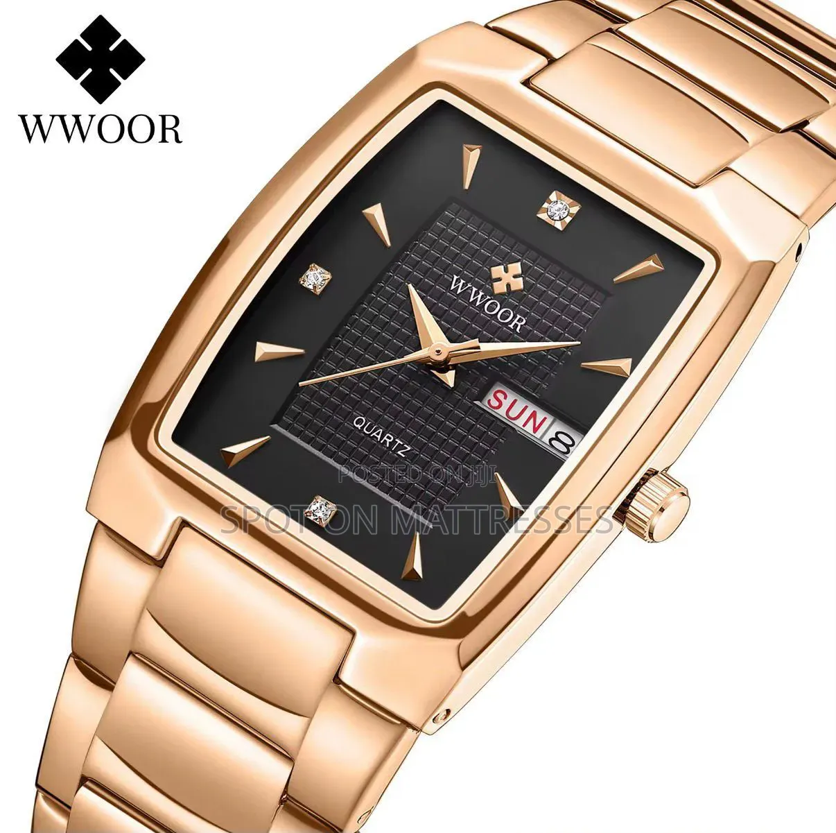 Rectangular Quartz Cute Watch for Men. Delivery Services Available.