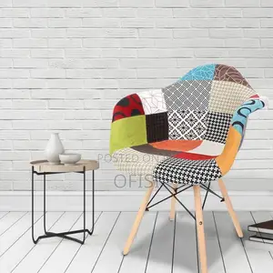 Dining Chair; Patchwork Eames Padded Waiting Chair