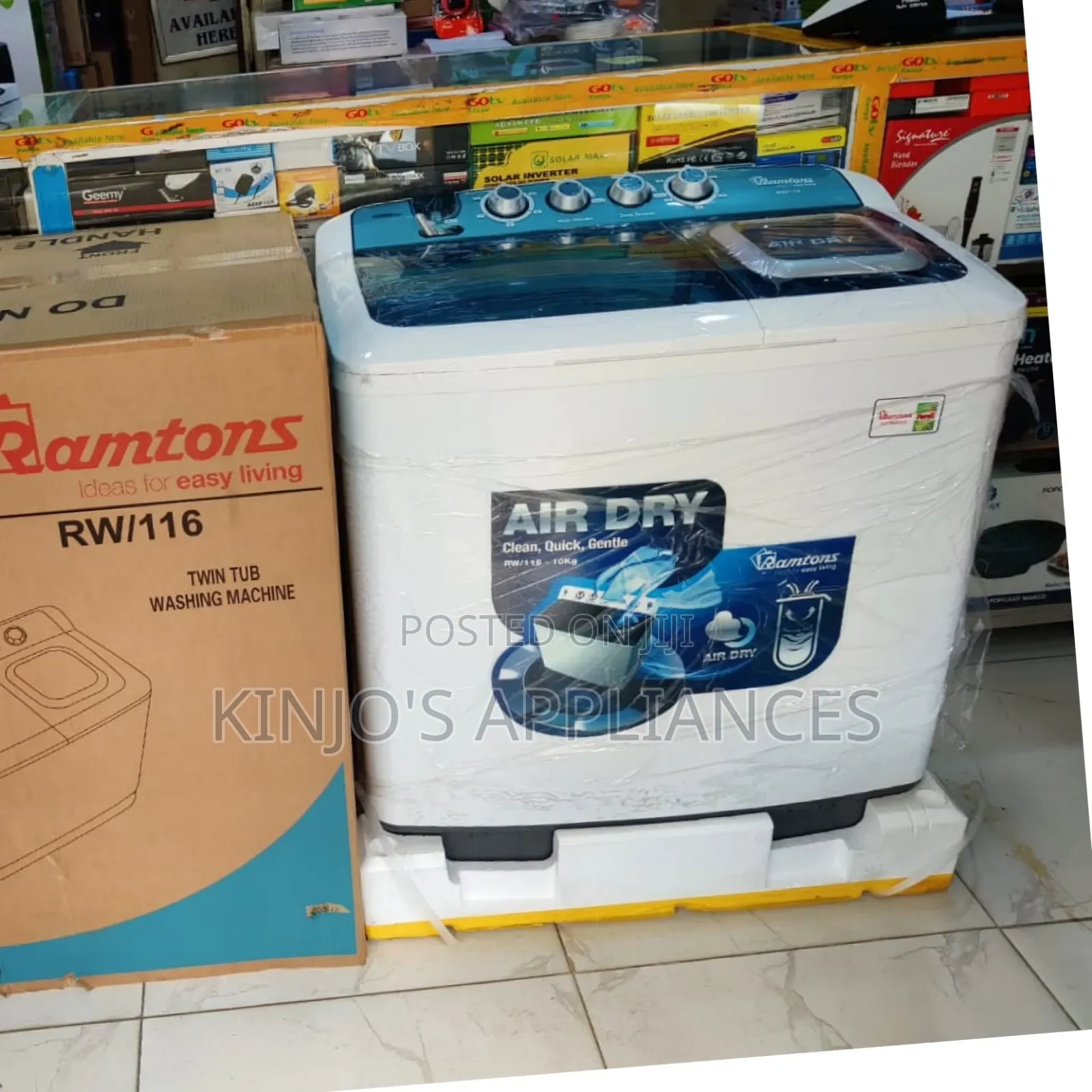 Ramtons Washing Machine Twin Tub 10kg With Air Dryer