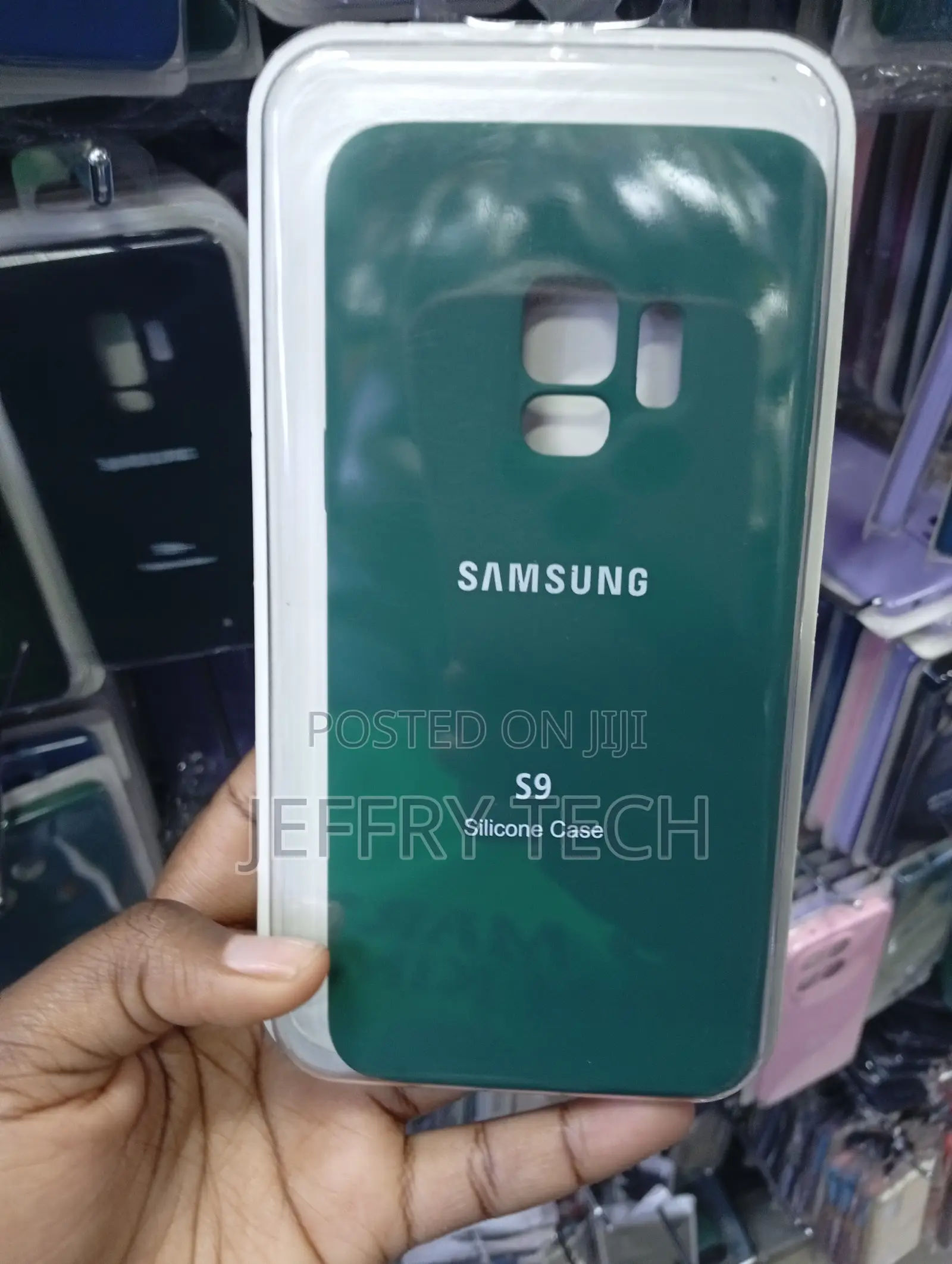Highlighted Item Is a Green Samsung Galaxy S9 Silicone Case